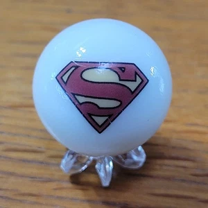 Superman Superheld Marmor Sammlerstück 1" Zoll SHOOTER Größe & Ständer - Bild 1 von 4