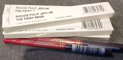 Lot Of 5 L'OREAL ROUGE PULP Anti-Feathering Lip Liner The Fiery Reds New Sealed - Image 1 of 4
