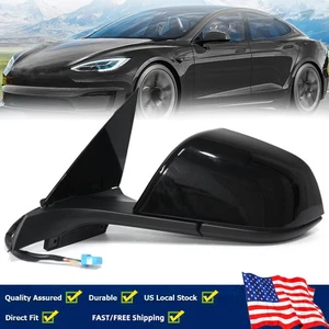 Black Left Driver Side Mirror 13Pin For Tesla Model 3 17-23 Heated Memory Recall - Imagen 1 de 17