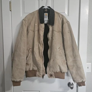 Carhartt J14 CHT Canvas Santa Fe Work Jacket Lined Vintage Y2K Mens Sz Large - Picture 1 of 14