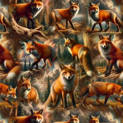 Blank Quilting Wilderness Song Wild Fox Cotton Fabric by the Yard - Image 1 of 2