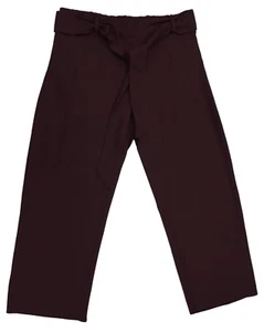 Womens Ladies Plus New Red Linen Blend Trouser Wide Straight Leg Removable Belt - Picture 1 of 3