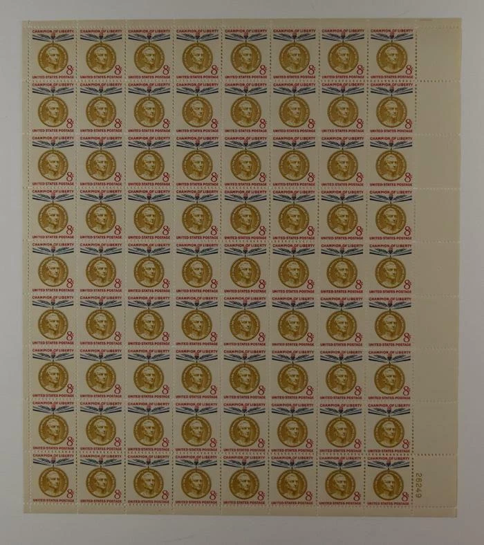 HOJA DE 70 SELLOS DE JOSE DE SAN MARTIN SCOTT 1126 EE. UU. CARA DE 8 CENTAVOS MNH Foto 1 de 1