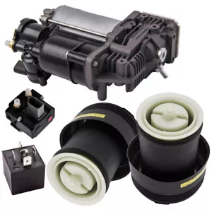 Air Pump W/Relay + Air Springs bag For BMW X5 E70 X6 E71 37206799419 37126790078 - Picture 1 of 10