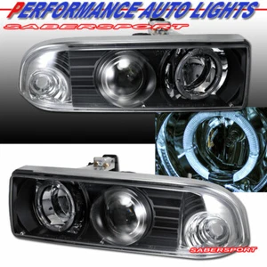 Juego de faros de proyector Halo negros para Chevrolet S10 y Blazer 1998-2004 - Imagen 1 de 2
