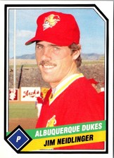 1989 TCMA Albuquerque Dukes Jim Neidlinger #9 Albuquerque Dukes Baseball Card