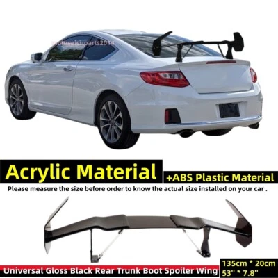 53'' Fits 2013-2017 Honda Accord Coupe Glossy Black Trunk Spoiler Wing Universal Foto 1 de 4