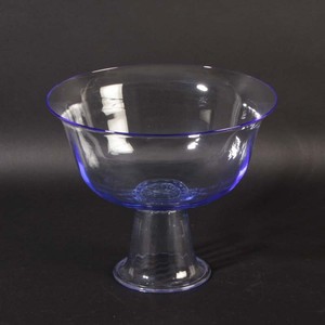 Elegante Aufsatzchale Murano Glas ca. 1970 soffiato blau hochfein glass