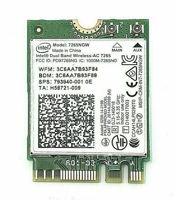 Intel 7265NGW Dual Band Wireless AC WiFi Card