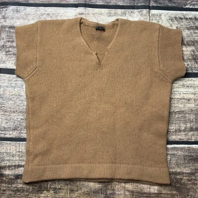 Suéter de Lana Sisley Para Mujer Mediano Marrón Camel Pullover Tejido Grueso Hecho en Italia Foto 1 de 4