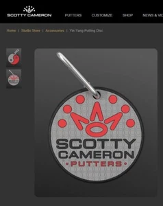 Scotty Cameron Titleist Limited Yin-Yang Bag Tag Putting Disc Red Gray - Picture 1 of 3