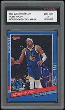 MOSES MOODY 2021 PANINI INSTANT 1ST GRADED 10 RATED RETRO ROOKIE CARD WARRIORS