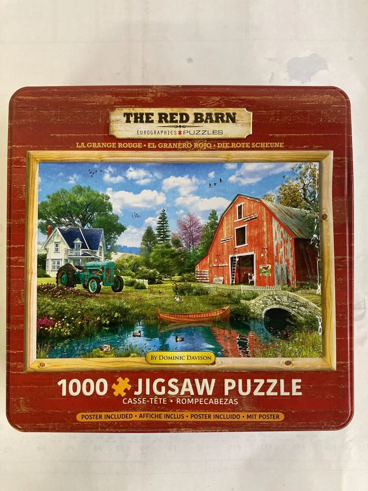 Jigsaw THE RED BARN 1000 Piece Eurographics New in Embossed Tin - Image 1 of 4