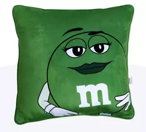 M&M's World Green Character Impress You Quote Pillow Plush New With Tag - Picture 1 of 3