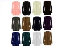 NEW WOMEN LADIES LONG SLEEVE BOYFRIEND CARDIGAN WITH POCKETS PLUS SIZES 8-22