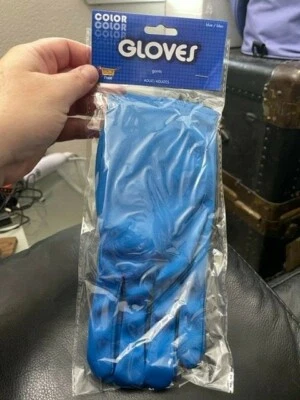 Forum Adulto Azul Fantasia Luvas Acessório Fantasia 1 Par Novo!!! - Imagem 1 de 2