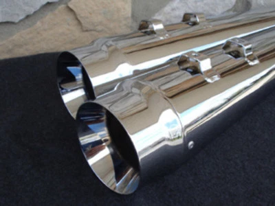 HARLEY STREET GLIDE FLHX TOURING  BAGGER 95-16 DNA MEGAPHONE 4" SLIP-ON MUFFLERS - Image 1 of 4