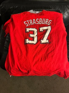 Stephen Strasburg Washington Nationals Majestic Jersey t shirt XL red Pitcher - Picture 1 of 2