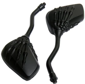 BLACK SKULL HAND REARVIEW MIRRORS  HONDA VTX VT 1300 1800 SHADOW REBEL 750 1100 - Picture 1 of 3