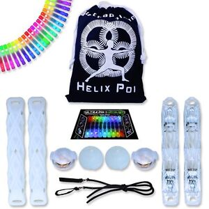 Helix Poi with Ultra Knobs - UltraPoi Best Light Up Glow Flow Rave Dance Poi Set