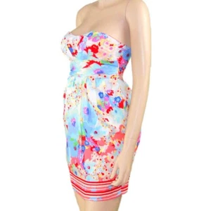 New York Collection Strapless Dress Sweetheart Neckline Floral - Picture 1 of 7