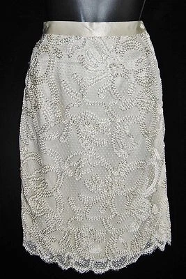 ESCADA MARGARETHA LEY Vintage Lace Skirt Cream Size 38 US 8 - Image 1 of 4