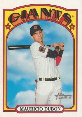 Mauricio Dubon 2021 Topps Heritage Baseball Base Card #343 San Francisco Giants - Image 1 of 2