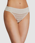 $43 Else Women's Ivory Stretch Seamless Sheer Mesh Lace Thong Panties Size M