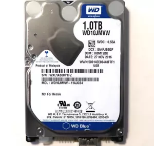 Western Digital WD10JMVW-11AJGS4 DCM:HBMT2BK Malaysia (WXL1) 1.0TB USB 27NOV2016 - Picture 1 of 1
