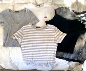 Lot of 5 Brandy Melville Bundle Top T-shirt Short Sleeve Casual Stretch - Picture 1 of 6