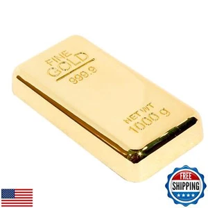 ZAHEPA gefälschter Goldbarren Briefbeschwerer für Schreibtisch, elegantes Geschenk für Männer und Wo - Bild 1 von 5