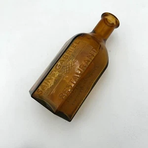 Antique Saint-Gabrielle Restaurant Amber Glass Bottle - Picture 1 of 2