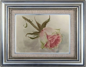 Original Artwork Modern Painting Flowers PINK ROSE Floral Home Wall Arts Gift A5 - Picture 1 of 17