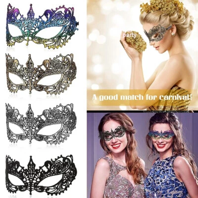 Lace Eye Mask Masquerade Lady Halloween Venetian Fancy Dress Costume Ball Party^ - Image 1 of 4