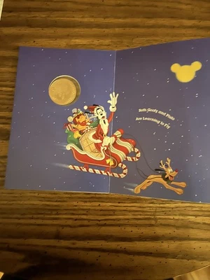 1992 TWAS THE NIGHT BEFORE CHRISTMAS 1993 GOOFY CARD & COIN & STORY CARD - Image 1 of 3
