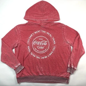 Coca-Cola Red Pullover Hoodie Sweatshirt You Can’t Beat The Real Thing Women 2XL - Picture 1 of 15