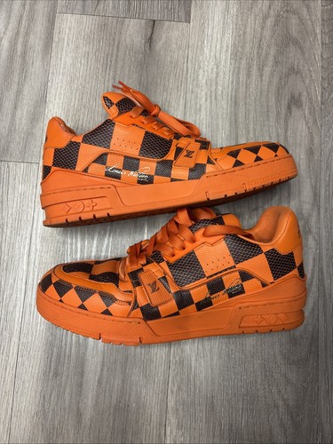 Taglia 6LV 7US Louis Vuitton Trainer basso arancione damier