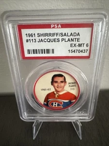 💥 JACQUES PLANTE 💥1961 SHIRRIFF/SALADA COINS #113 PSA 6 EX-MT CANADIENS - Bild 1 von 4
