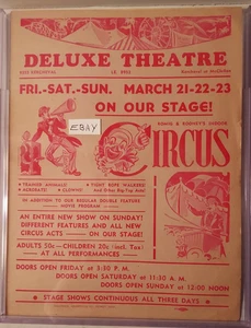 Lot 8: Circus Romig & Rooney's Indoor Circus Poster Deluxe Theatre Detroit - Picture 1 of 2
