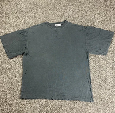 Poeta Moda Shirt Mens Extra Large Green 70% Silk Blend Crew Neck Short Sleeve - Image 1 of 4