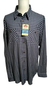 Camisa Wrangler Abotonada Hombres 2XT Azul Cuadros Estampado Algodón Mangas Largas - Imagen 1 de 11