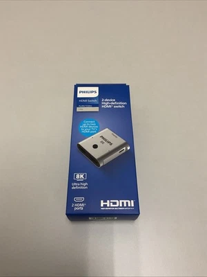 Philips 8K HDMI 2-Port Switch - Silver  New - T21-80 - Image 1 of 4