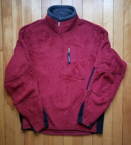 Vtg 90s Patagonia Regulator Fleece Quarter-Zip Large Burgundy 44 in Chest - Foto 1 di 17