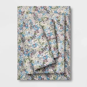 Threshold Performance 400 Thread Count Sheet Set Cotton Sateen Diamond Queen - Picture 1 of 16