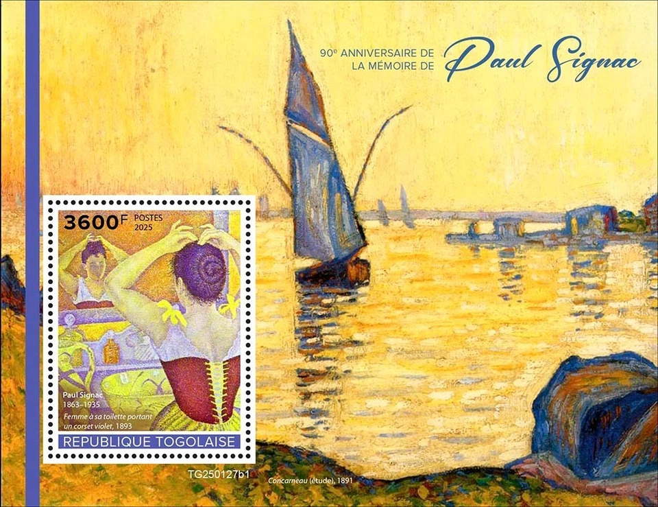Paul Signac 90th Memorial Paintings Art MNH Stamps 2025 Togo S/S - Image 1 of 1