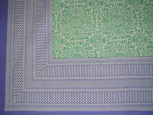 Moroccan Print Square Cotton Tablecloth 70" x 70" Lavender & Seafoam - Picture 1 of 2