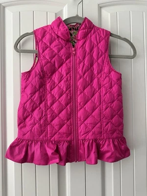 LILLY PULITZER Melanie Edredón Reversible Cremallera Completa Chaleco Rosa Floral Niña M (6-7) Foto 1 de 4
