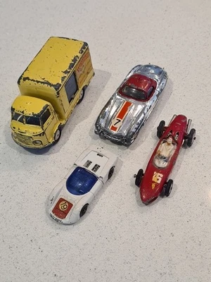 Vintage Corgi Toys Bundle Mercedes Tin Base Ferraris And Karrier Bantam Lucozade - Image 1 of 4