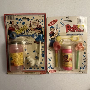 Vintage KFS Popeye Shimmel Bubble Set & Tak-A-Toy Bubble Pipes NOS - Picture 1 of 12