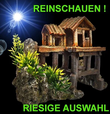 Aquarium Deko 🍀 STRAND HAUS 🍀 Beach Dekoration Höhle Zubehör Terrarium Barsche - Bild 1 von 4